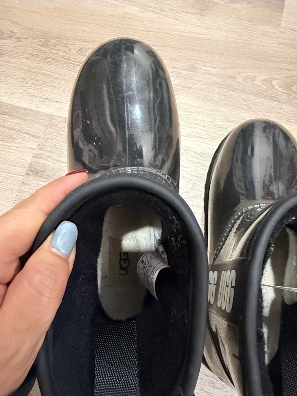 UGG Black Gloss Women’s Short Rain Boots